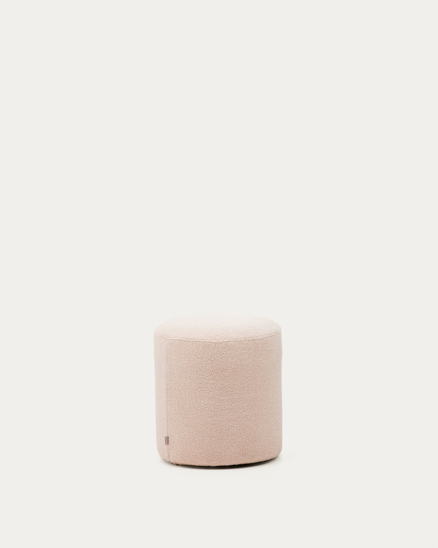 Pouf sfoderabile Kaeli in tessuto bouclé rosa Ø 43 cm