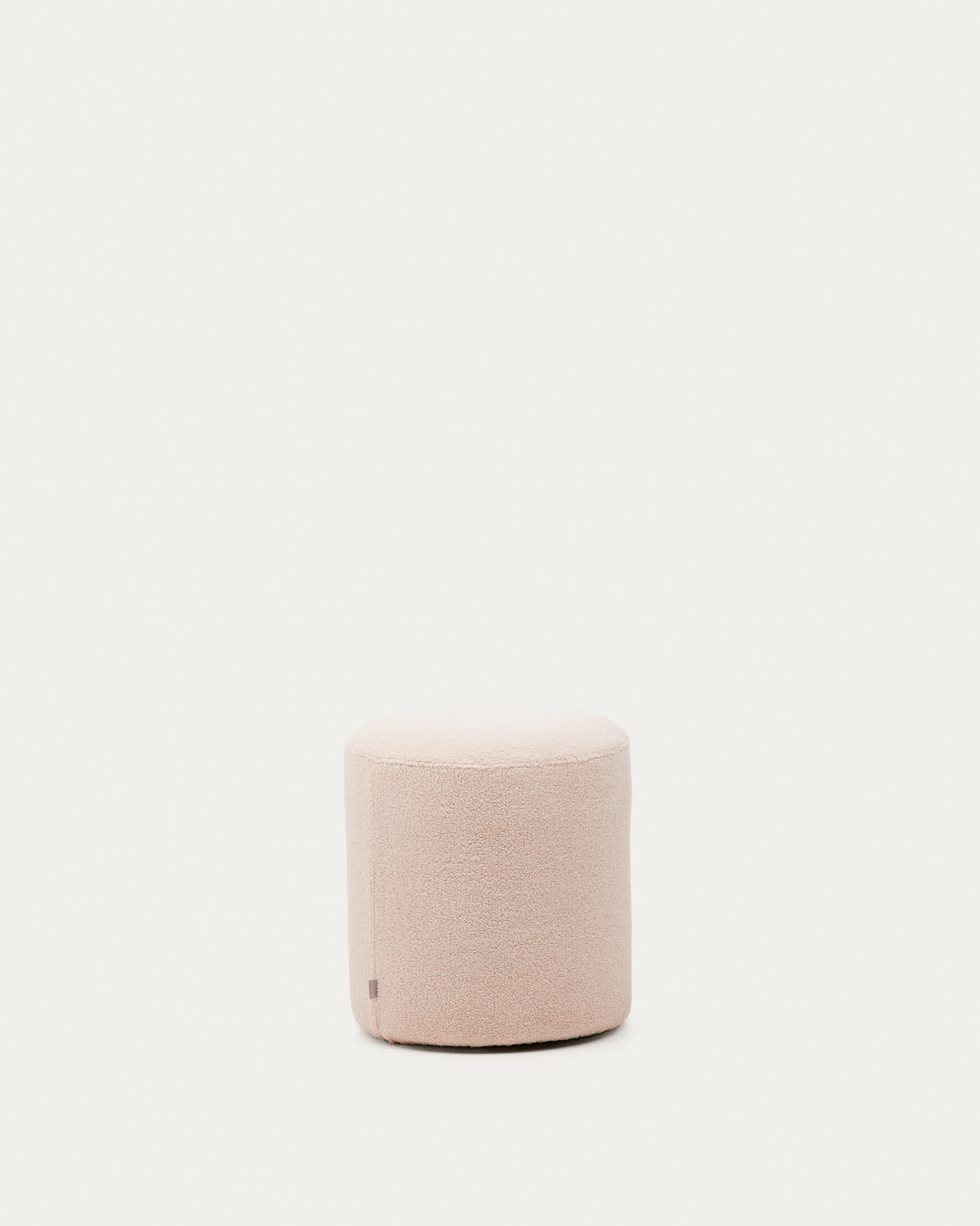 Pouf sfoderabile Kaeli in tessuto bouclé rosa Ø 43 cm