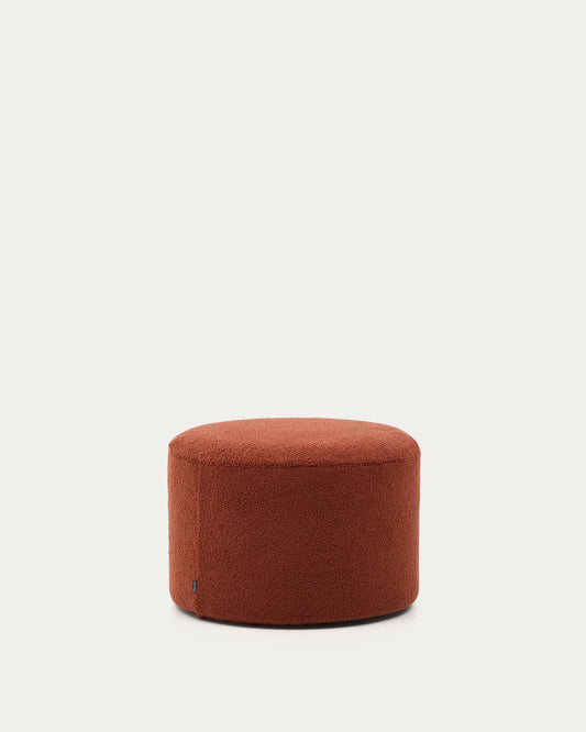 Pouf sfoderabile Kaeli in tessuto bouclé terracotta Ø 60 cm