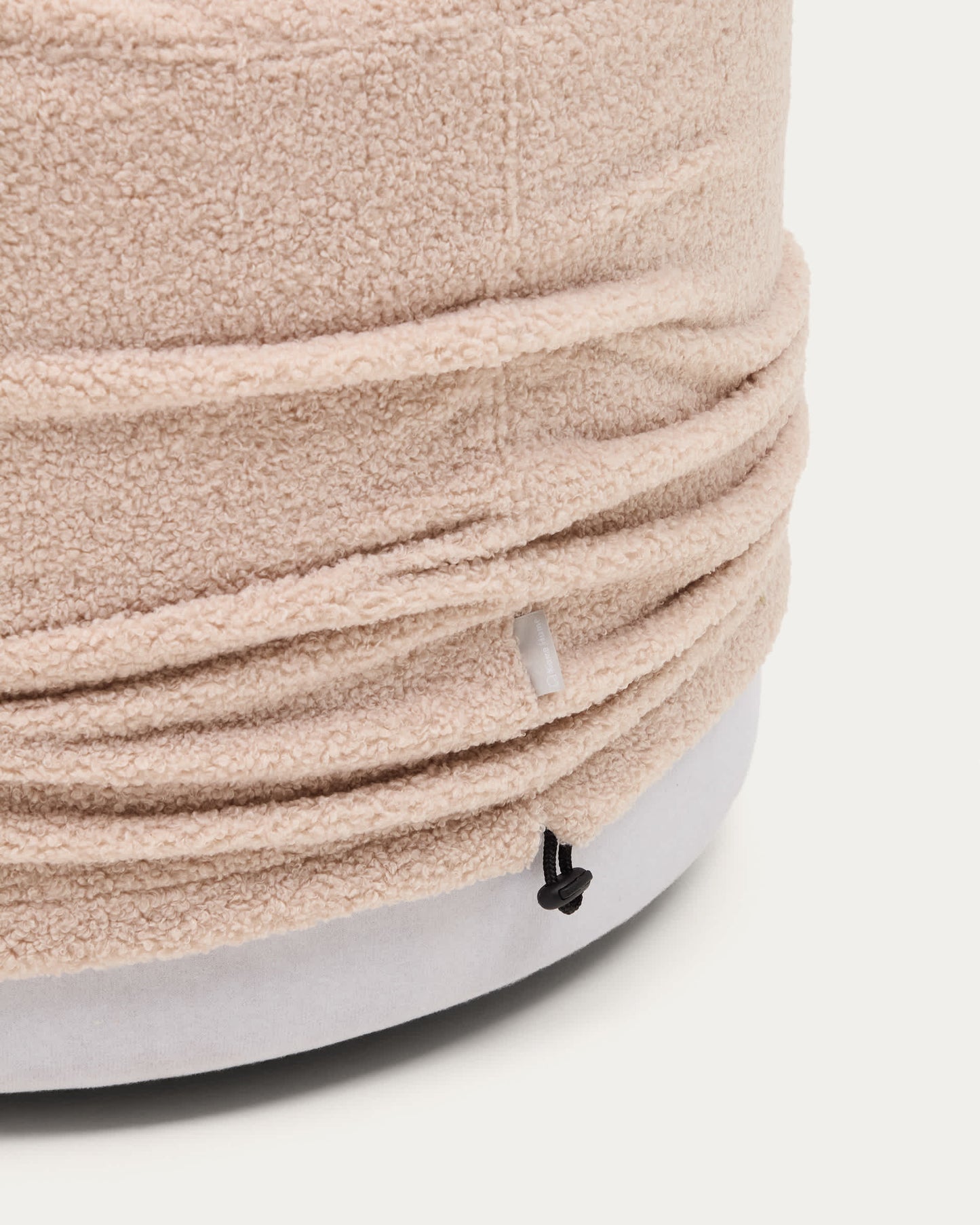 Pouf sfoderabile Kaeli in tessuto bouclé rosa Ø 60 cm