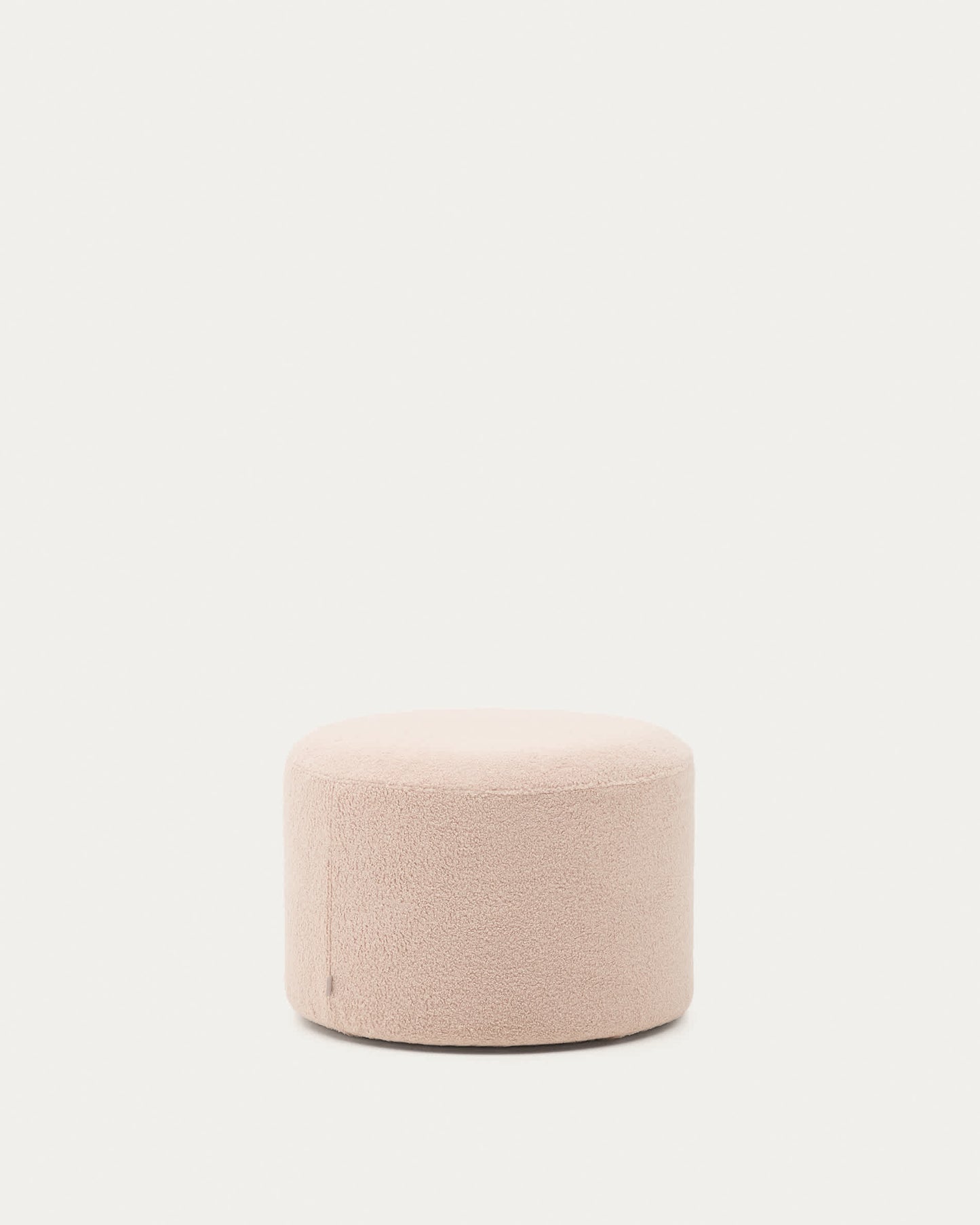Pouf sfoderabile Kaeli in tessuto bouclé rosa Ø 60 cm