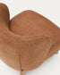 Poltrona Ulit in ciniglia terracotta e piedi in legno massello di faggio finitura naturale