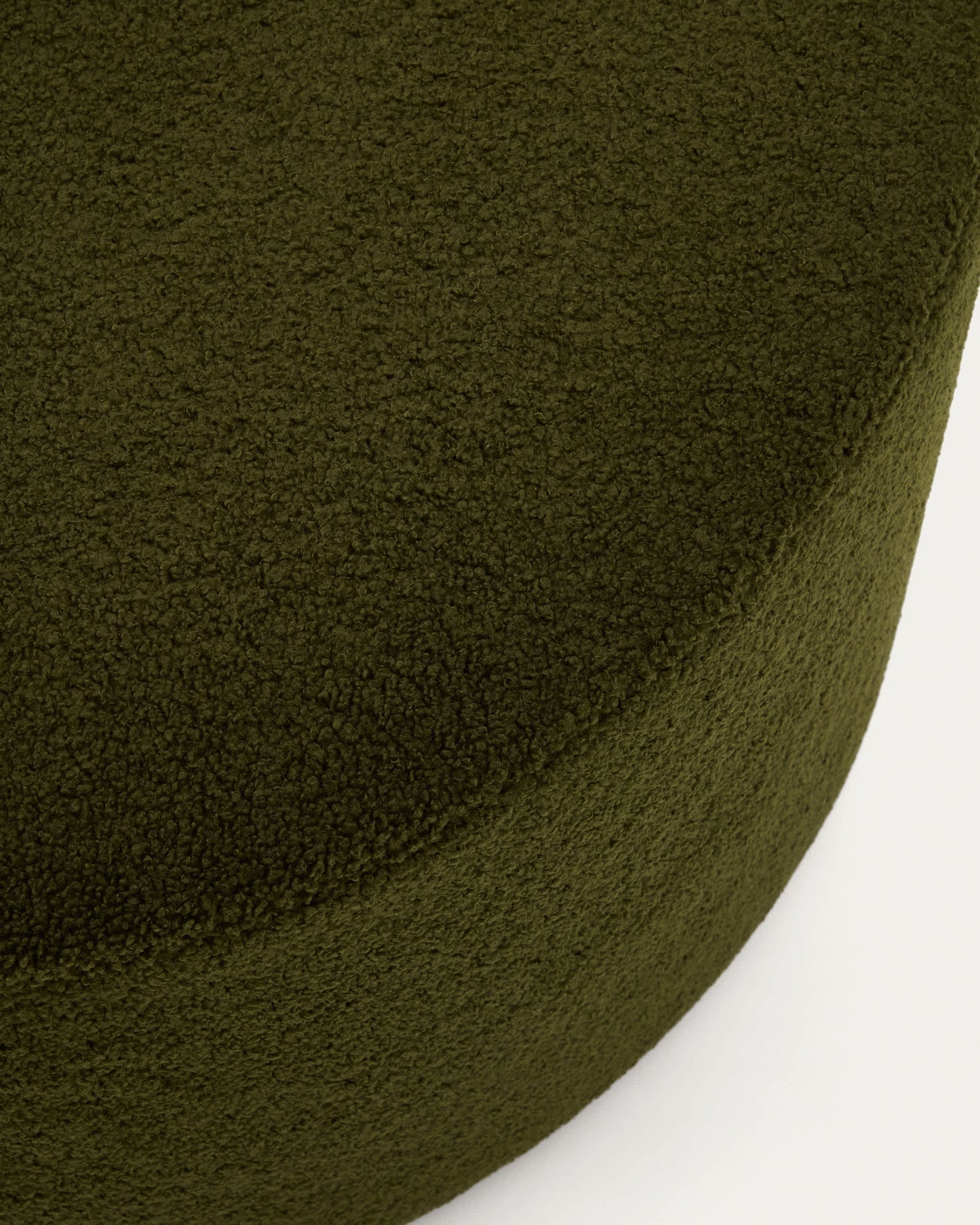 Pouf sfoderabile Kaeli in tessuto bouclé verde Ø 90 cm