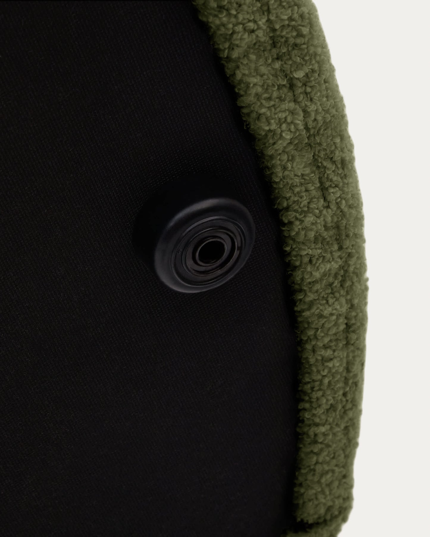 Pouf sfoderabile Kaeli in tessuto bouclé verde Ø 90 cm