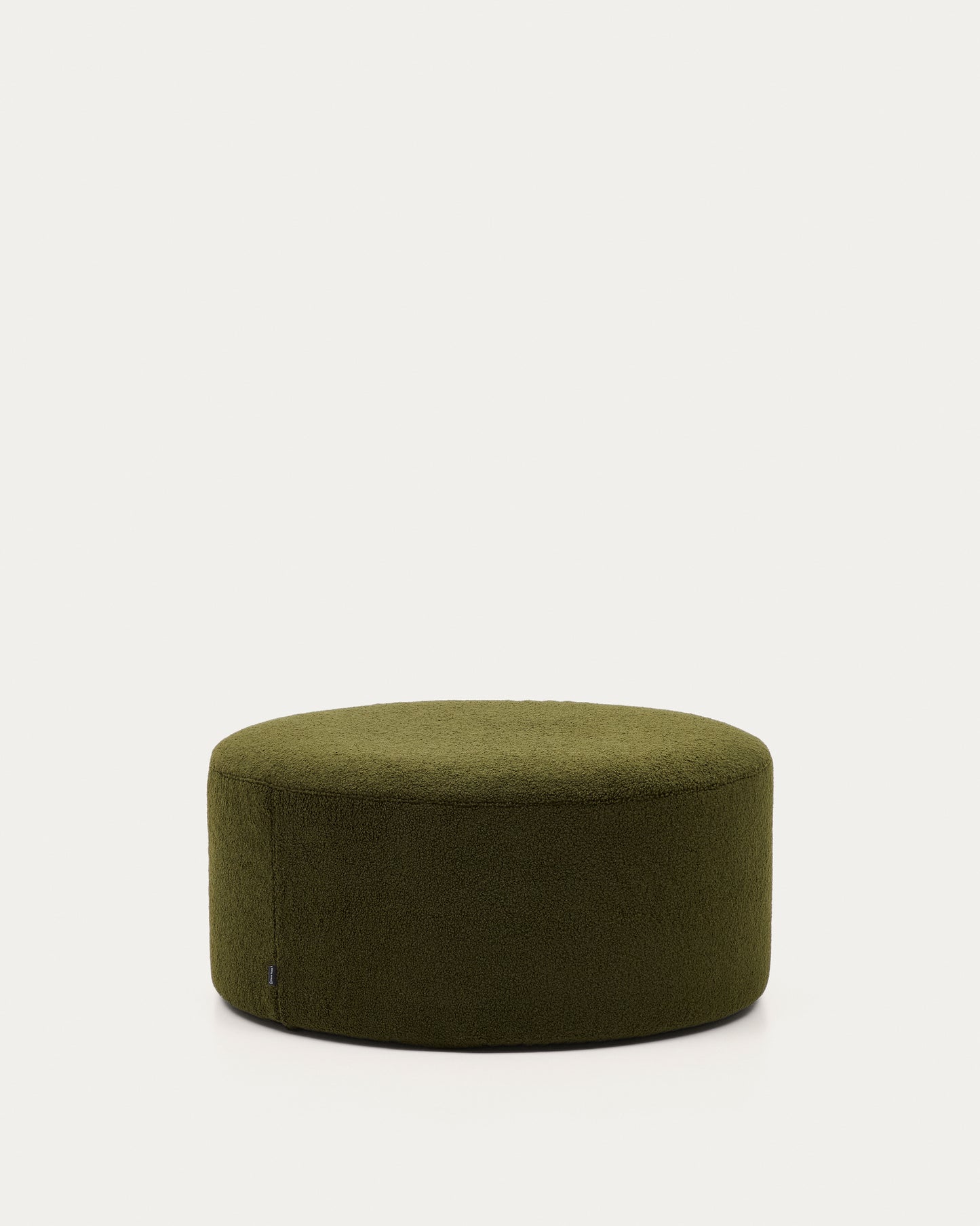 Pouf sfoderabile Kaeli in tessuto bouclé verde Ø 90 cm