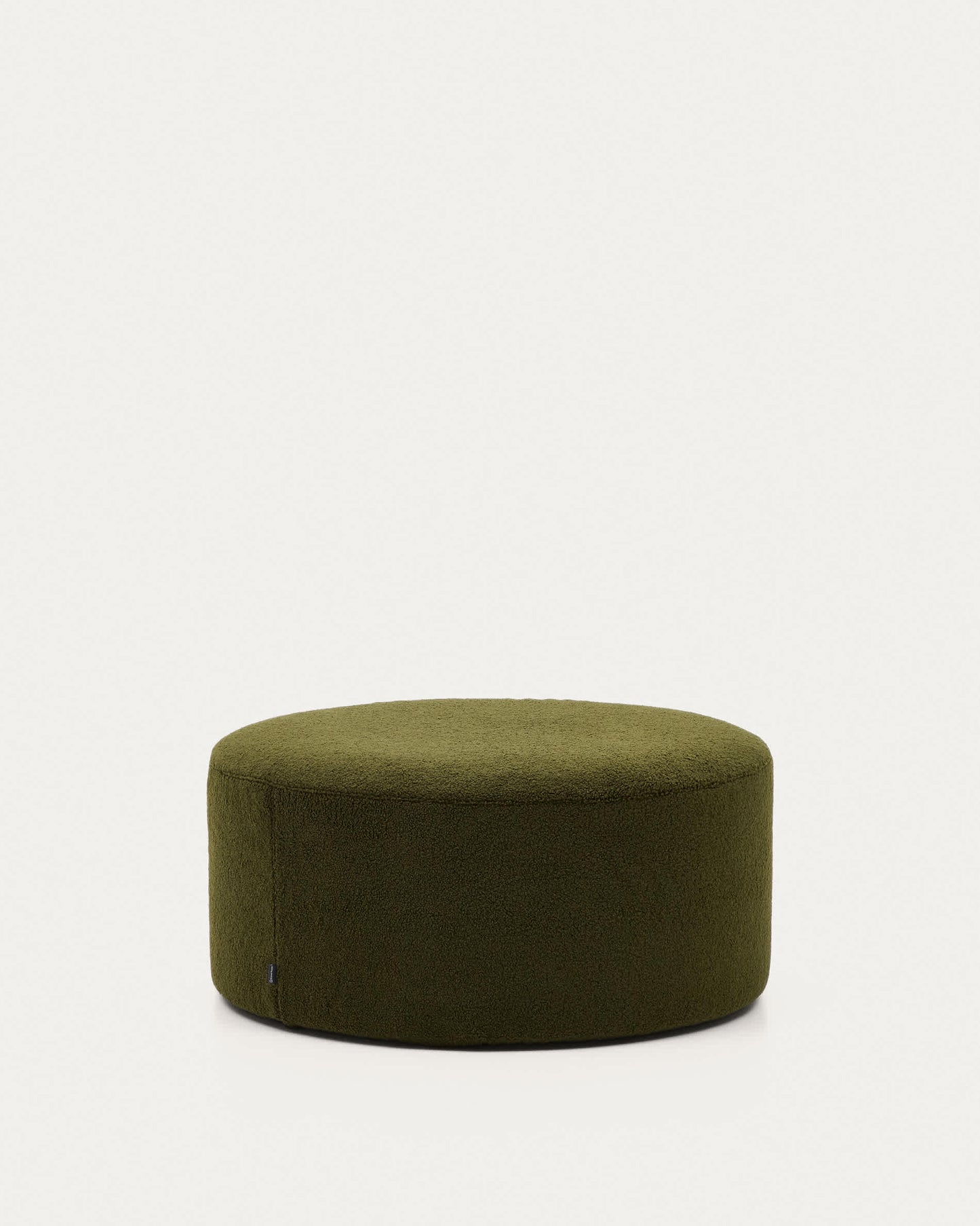 Pouf sfoderabile Kaeli in tessuto bouclé verde Ø 90 cm