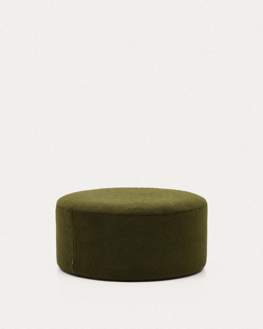Pouf sfoderabile Kaeli in tessuto bouclé verde Ø 90 cm