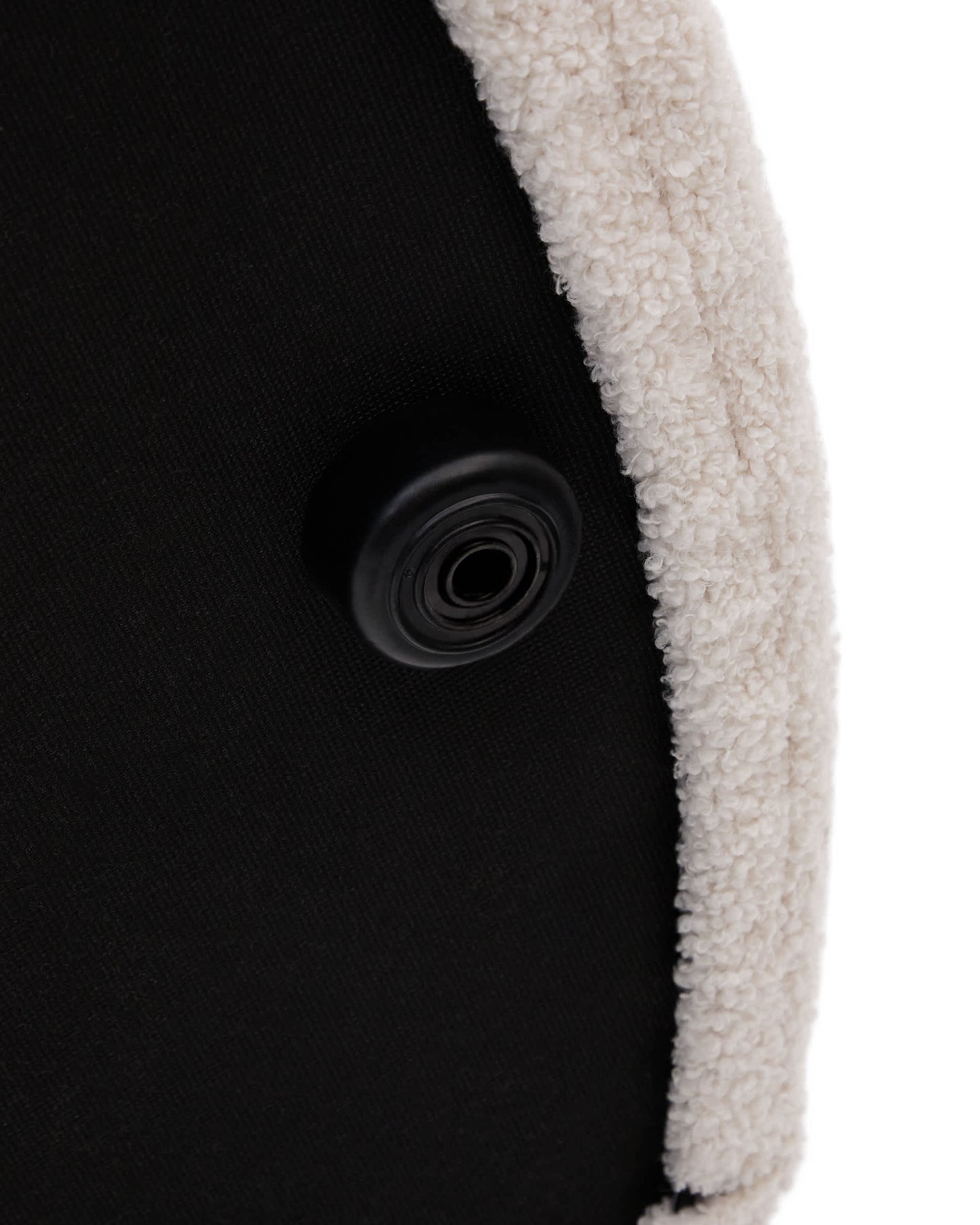 Pouf sfoderabile Kaeli in tessuto bouclé écru Ø 90 cm