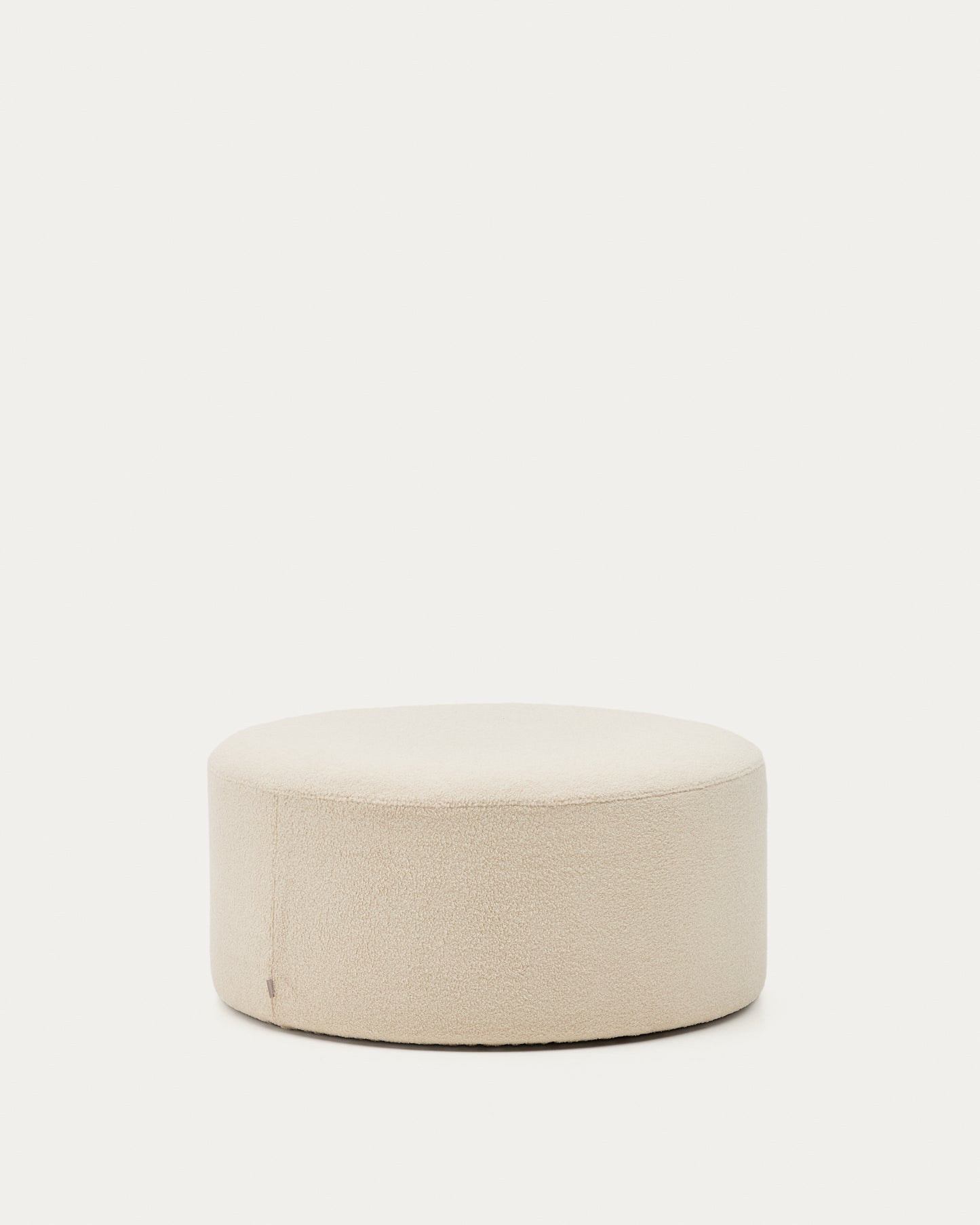 Pouf sfoderabile Kaeli in tessuto bouclé écru Ø 90 cm