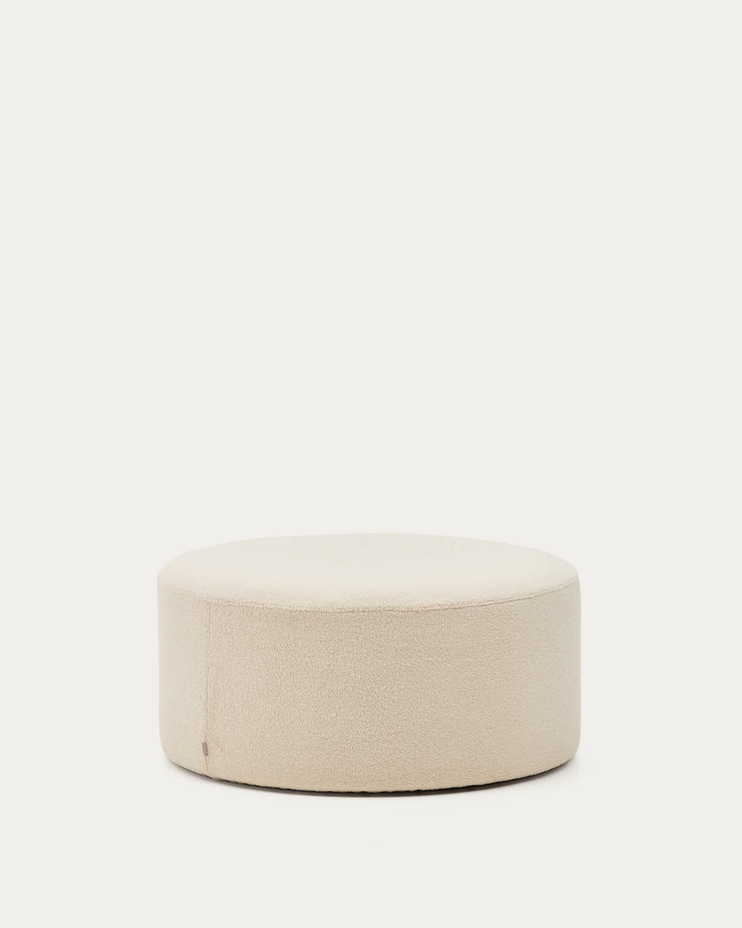 Pouf sfoderabile Kaeli in tessuto bouclé écru Ø 90 cm