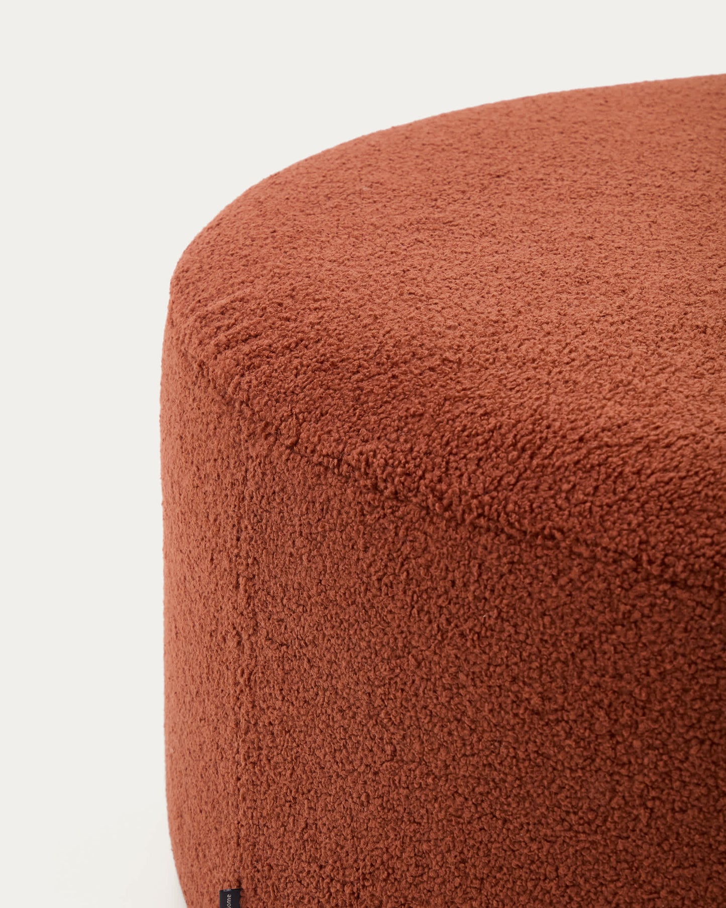 Pouf sfoderabile Kaeli in tessuto bouclé terracotta Ø 90 cm