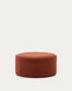Pouf sfoderabile Kaeli in tessuto bouclé terracotta Ø 90 cm