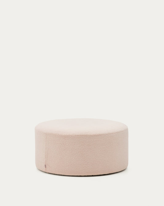 Pouf sfoderabile Kaeli in tessuto bouclé rosa Ø 90 cm