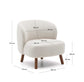 Poltrona Ulit in ciniglia beige e gambe in legno massiccio di frassino con finitura color noce