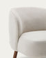 Poltrona Ulit in ciniglia beige e gambe in legno massiccio di frassino con finitura color noce