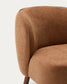 Poltrona Ulit in ciniglia color terracotta e gambe in legno massiccio di frassino con finitura color noce