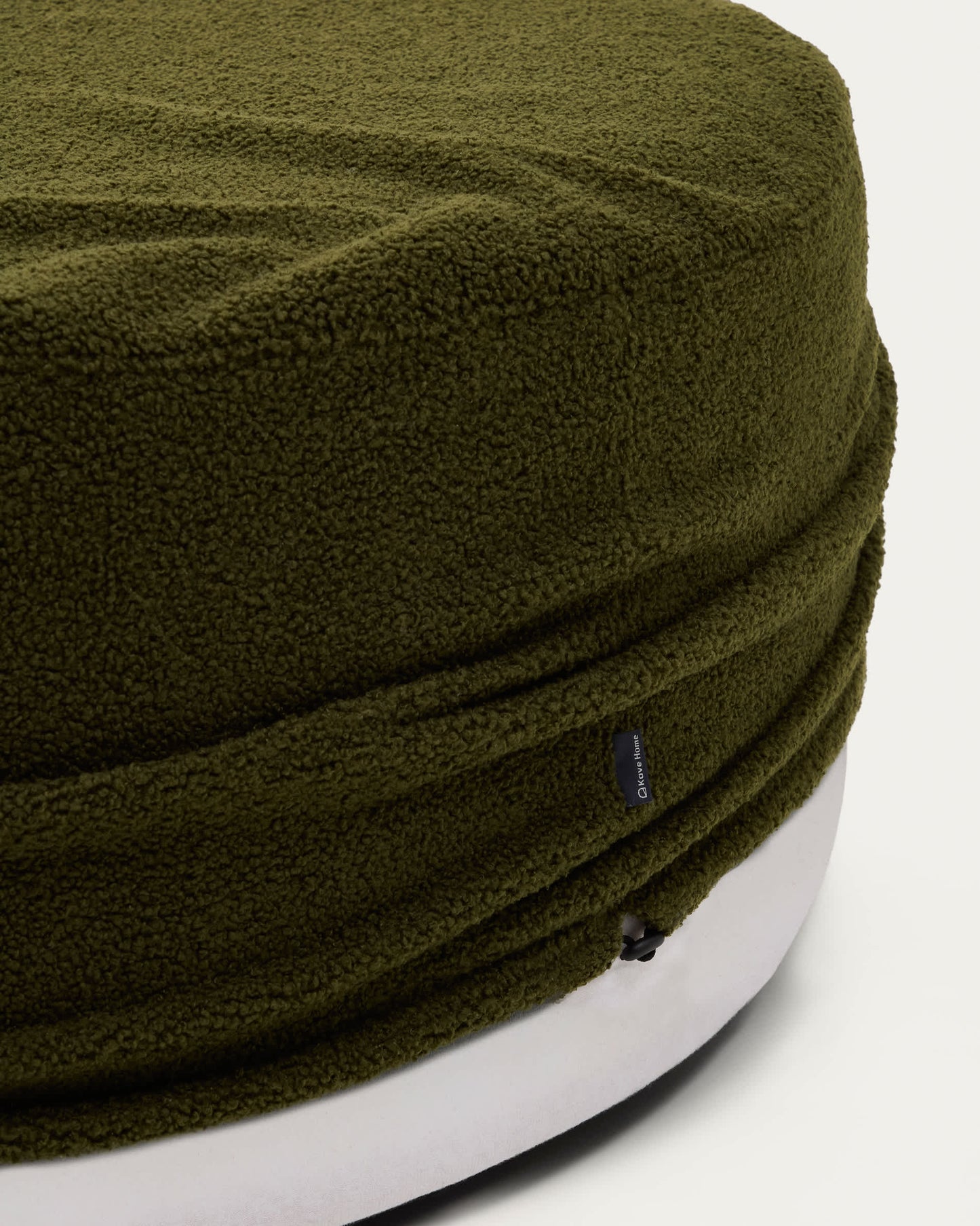 Pouf sfoderabile Kaeli in tessuto bouclé verde Ø 120 cm