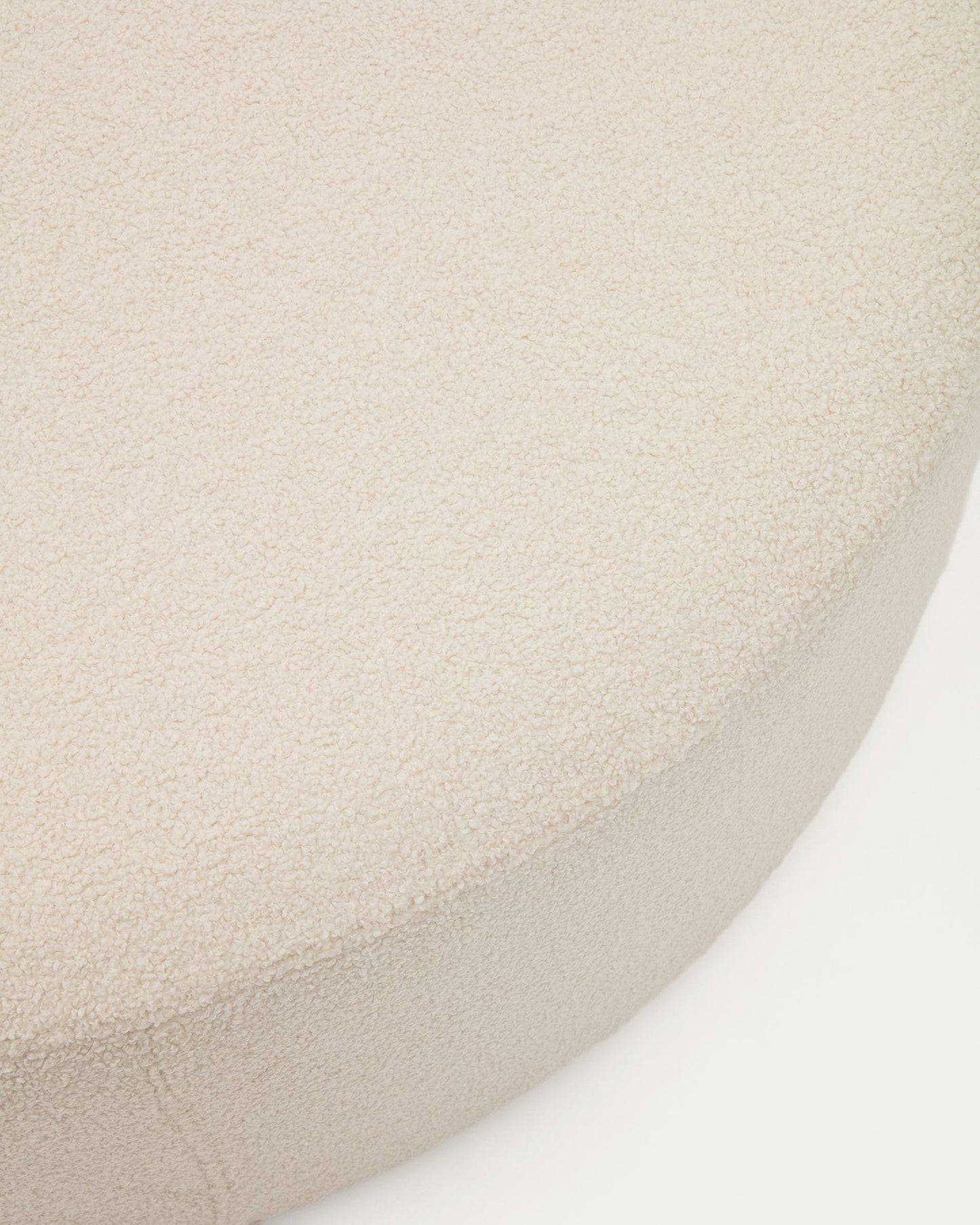 Pouf sfoderabile Kaeli in tessuto bouclé écru Ø 120 cm