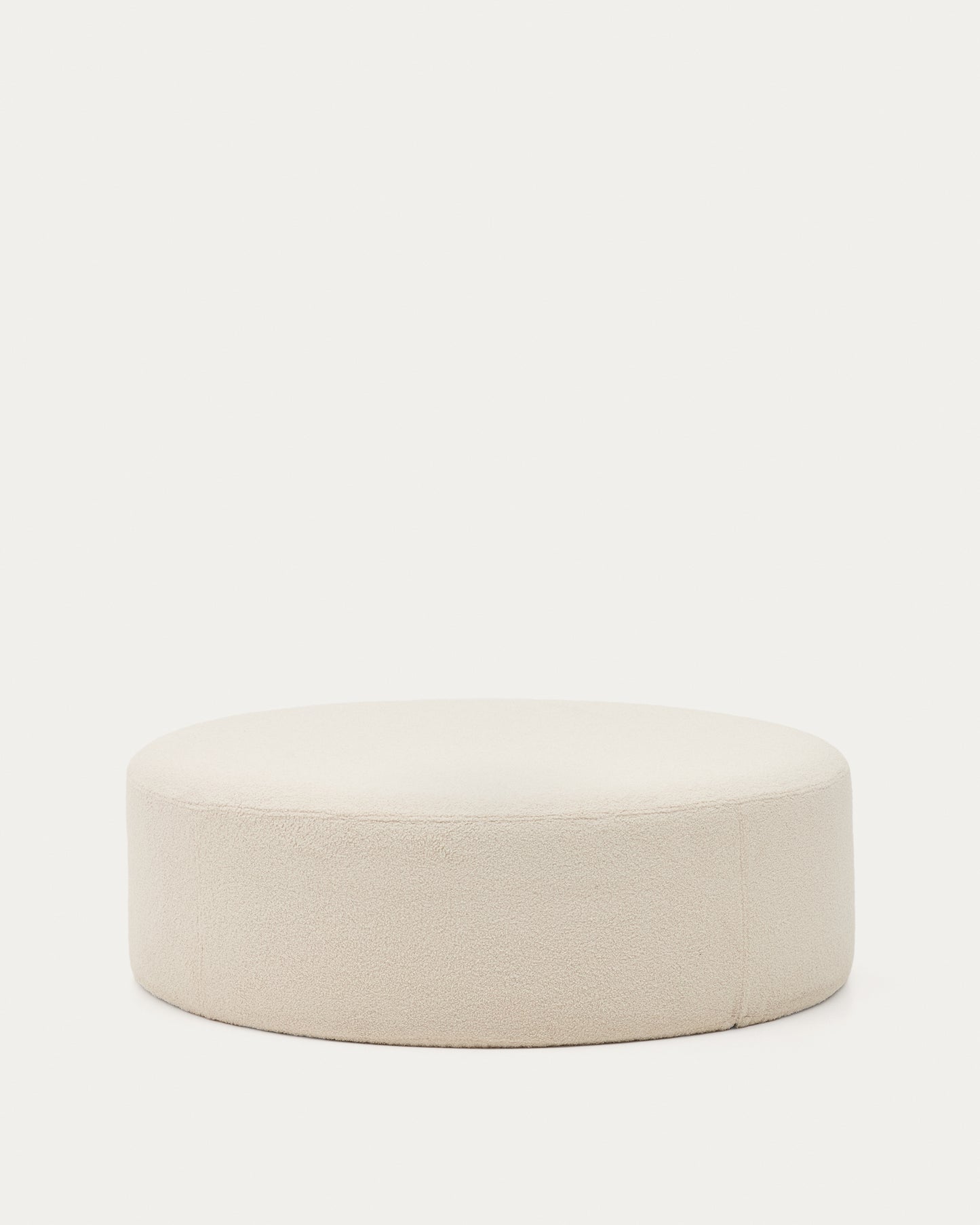 Pouf sfoderabile Kaeli in tessuto bouclé écru Ø 120 cm