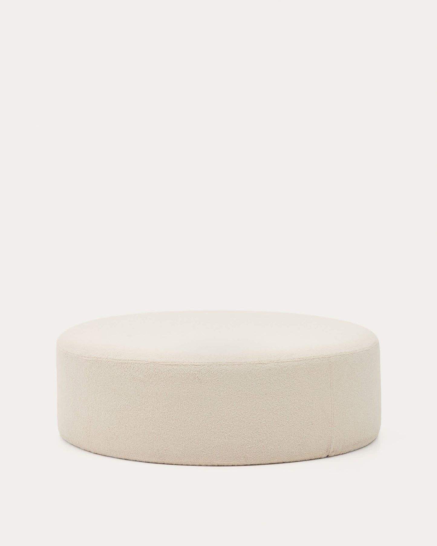 Pouf sfoderabile Kaeli in tessuto bouclé écru Ø 120 cm