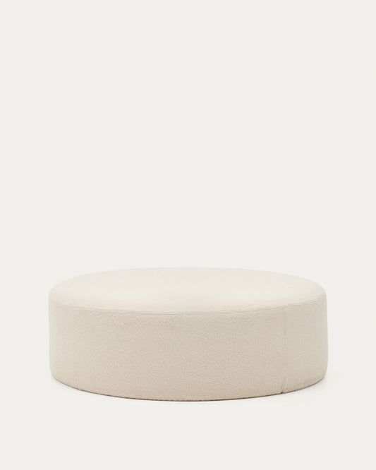 Pouf sfoderabile Kaeli in tessuto bouclé écru Ø 120 cm