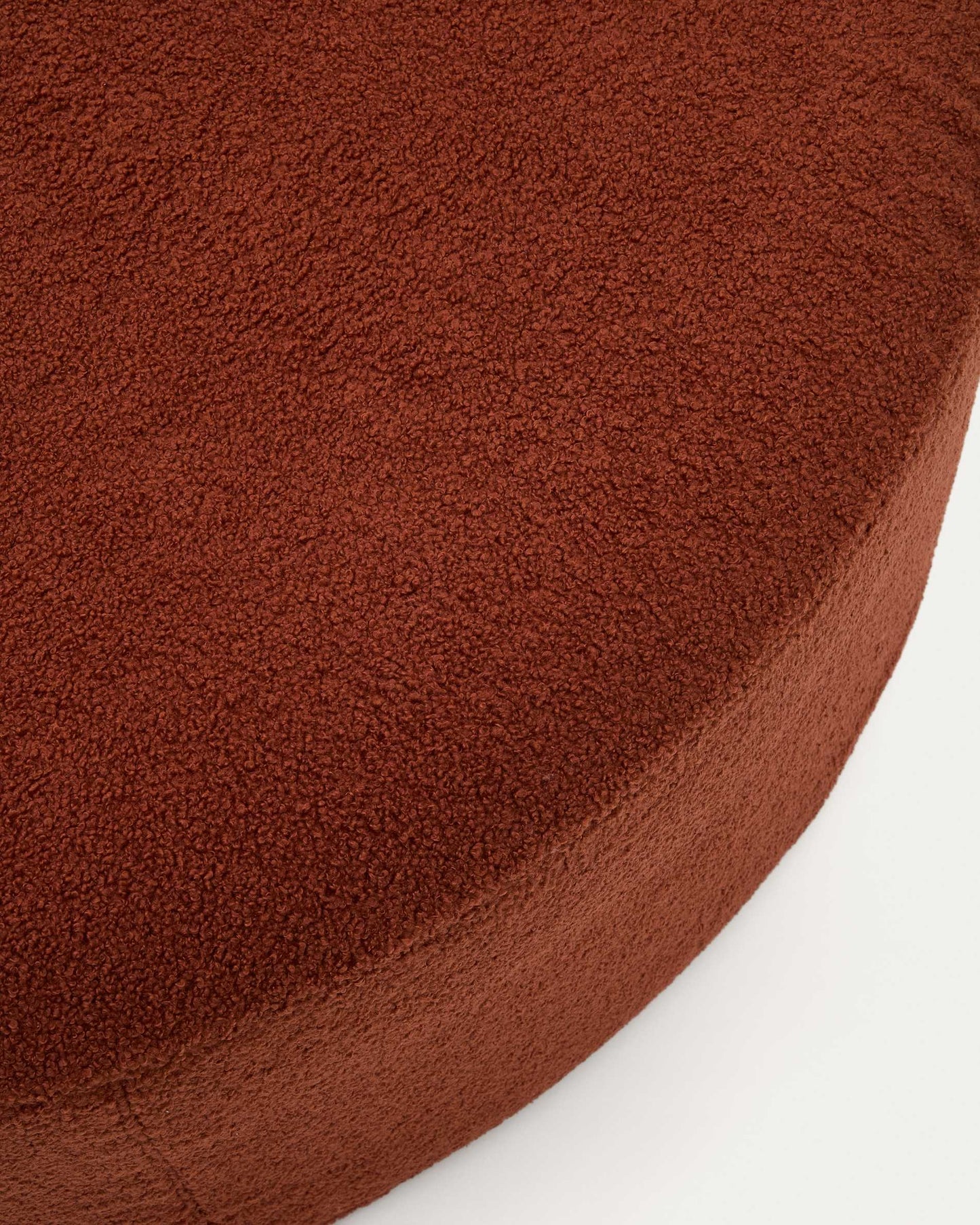 Pouf sfoderabile Kaeli in tessuto bouclé rosa Ø 120 cm
