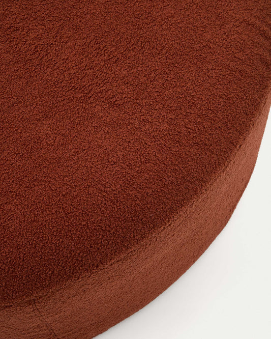 Pouf sfoderabile Kaeli in tessuto bouclé rosa Ø 120 cm