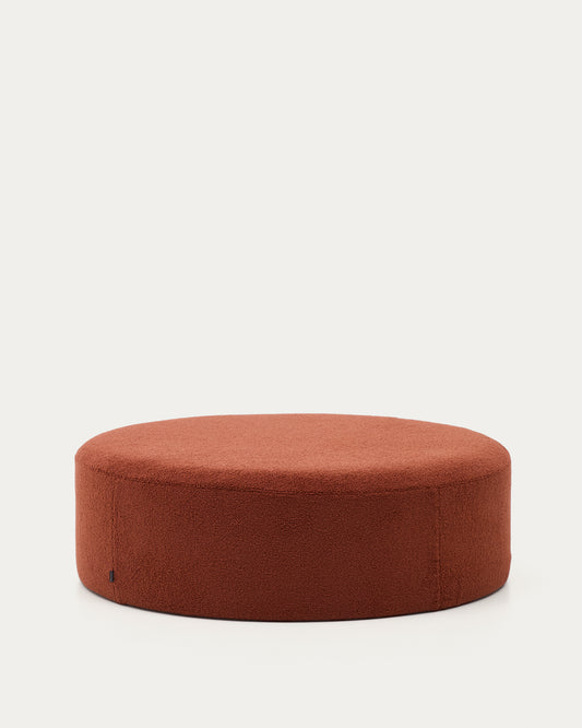 Pouf sfoderabile Kaeli in tessuto bouclé rosa Ø 120 cm