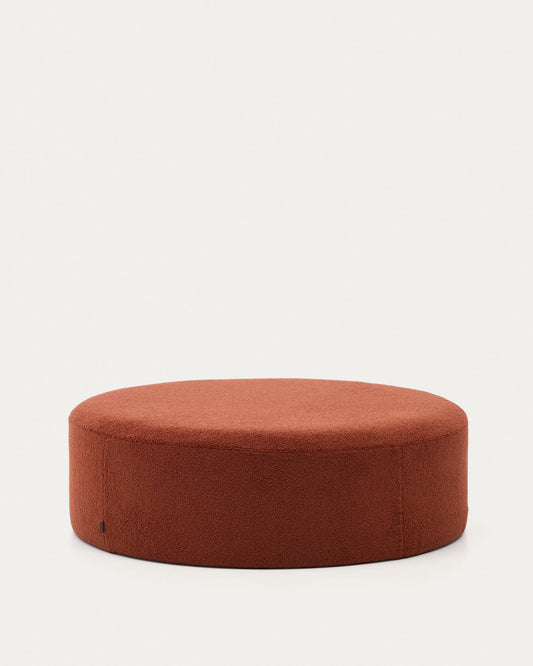 Pouf sfoderabile Kaeli in tessuto bouclé rosa Ø 120 cm