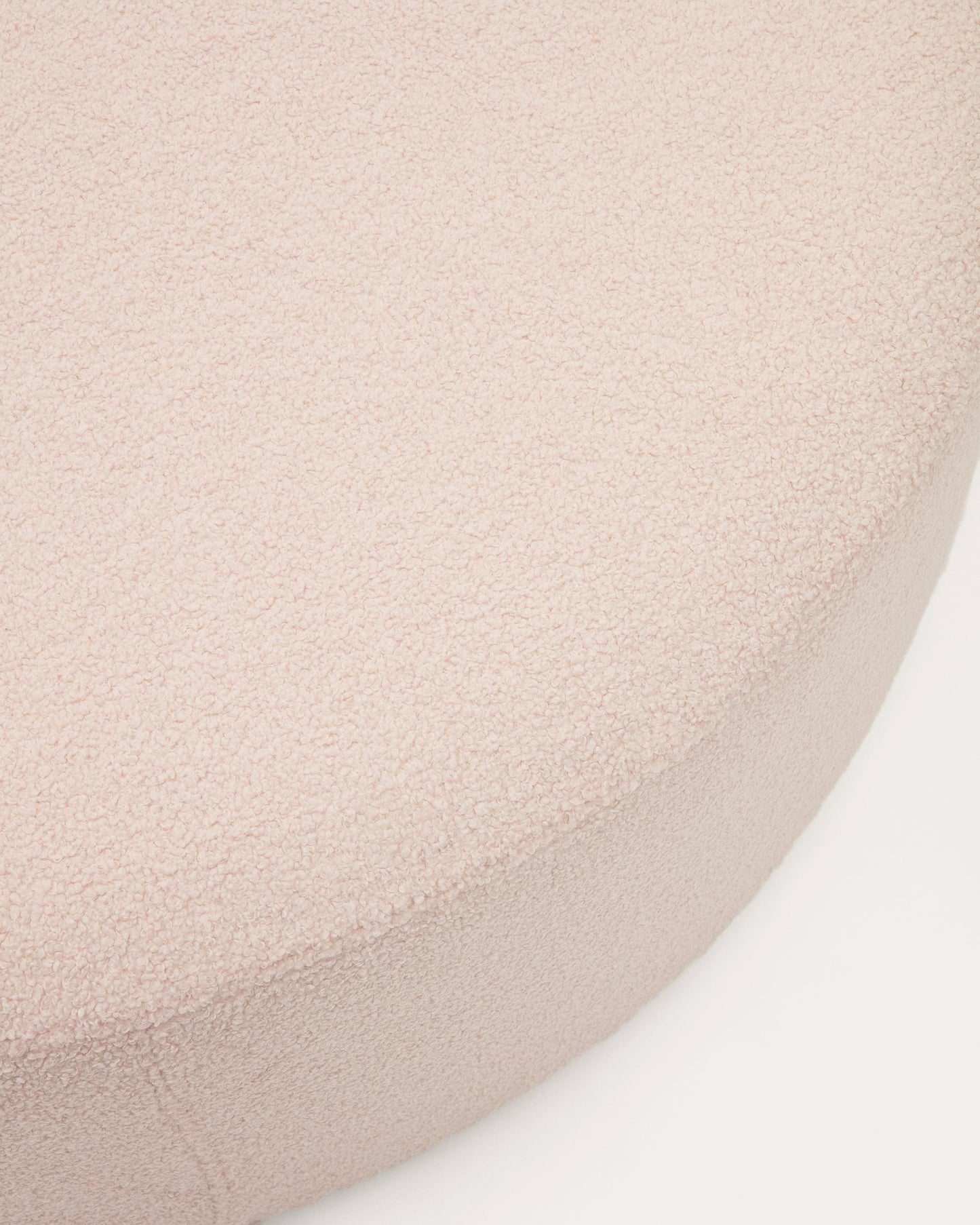 Pouf sfoderabile Kaeli in tessuto bouclé rosa Ø 120 cm