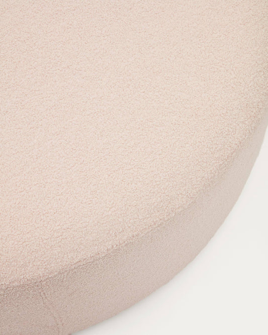 Pouf sfoderabile Kaeli in tessuto bouclé rosa Ø 120 cm