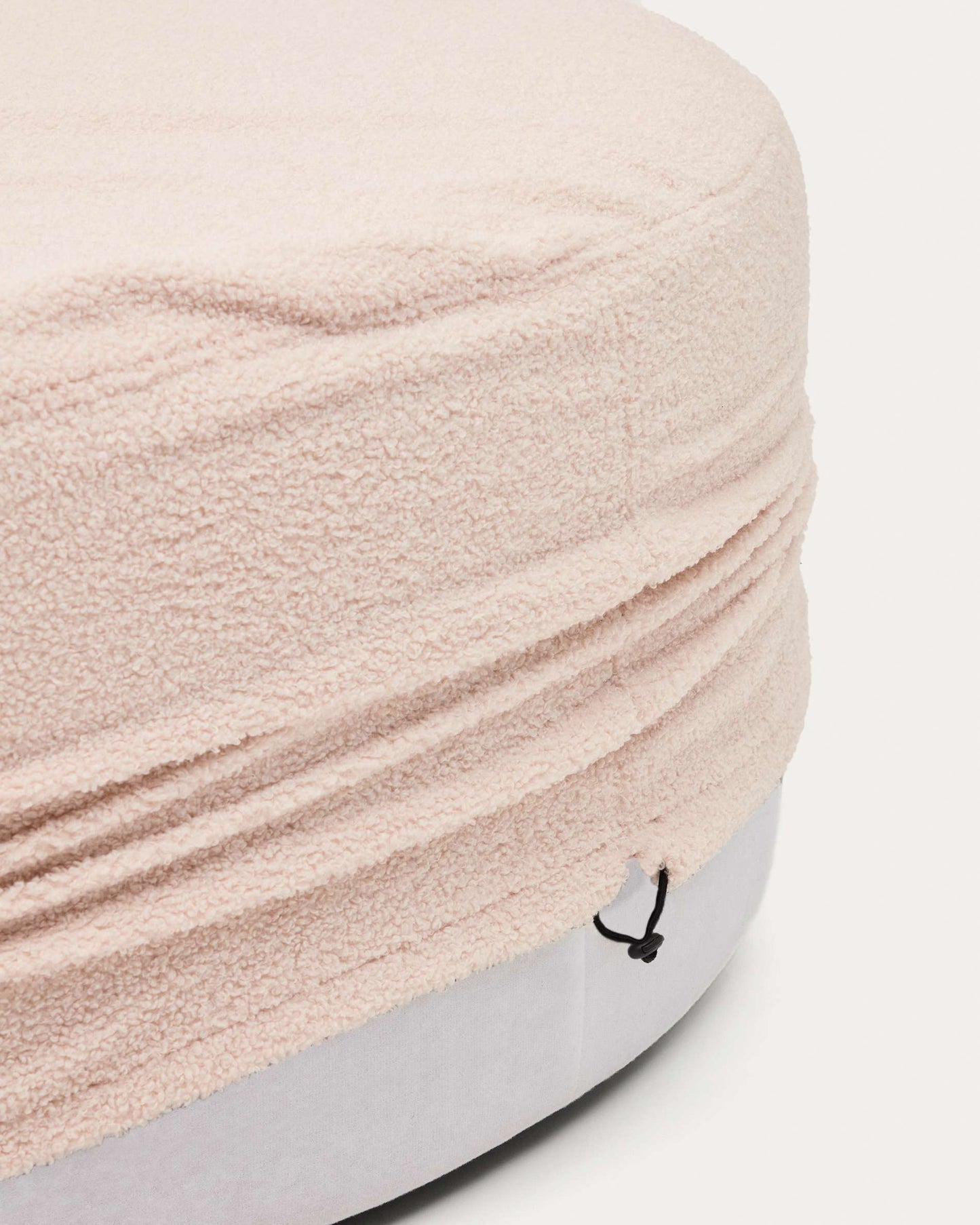 Pouf sfoderabile Kaeli in tessuto bouclé rosa Ø 120 cm