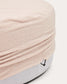 Pouf sfoderabile Kaeli in tessuto bouclé rosa Ø 120 cm