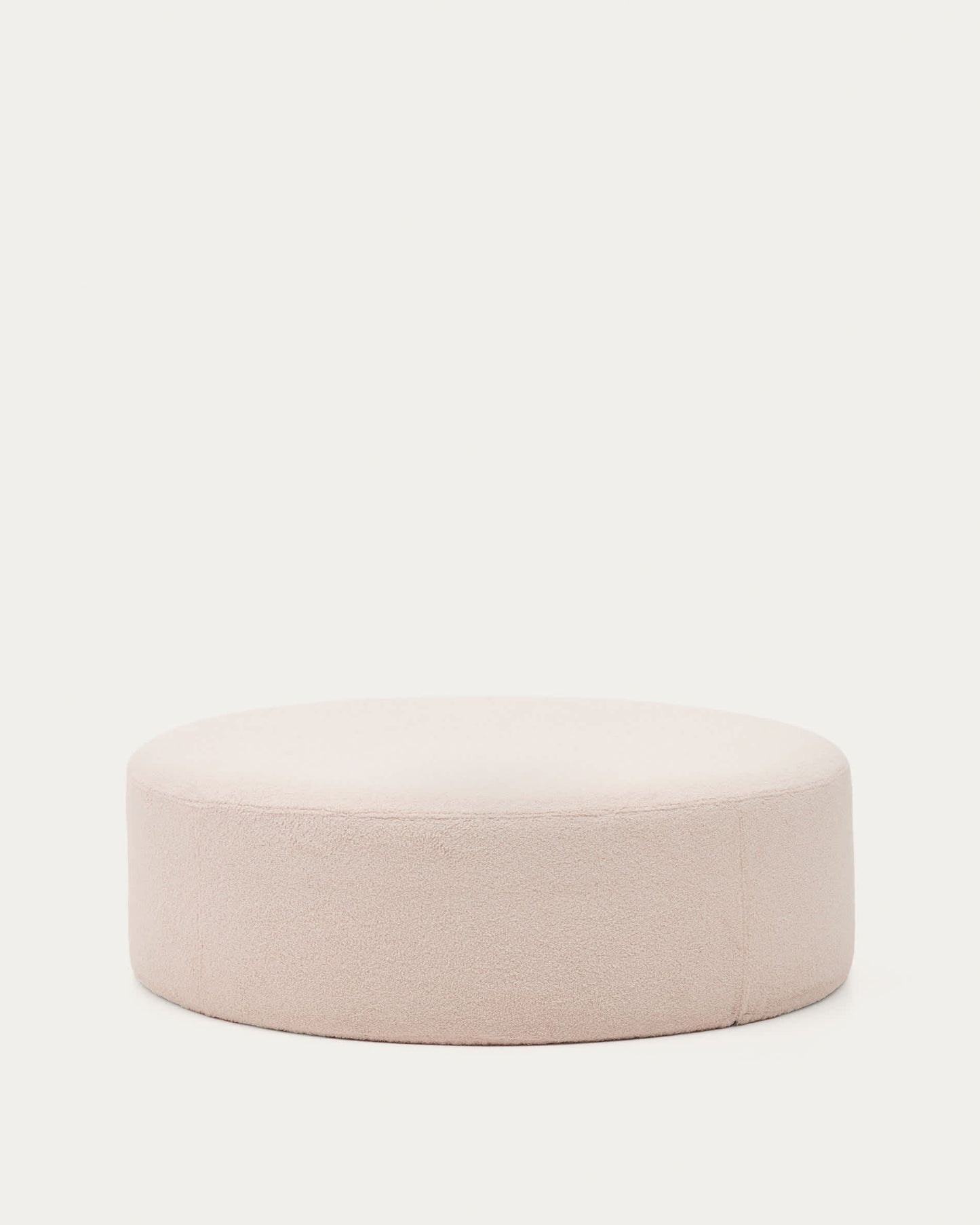 Pouf sfoderabile Kaeli in tessuto bouclé rosa Ø 120 cm