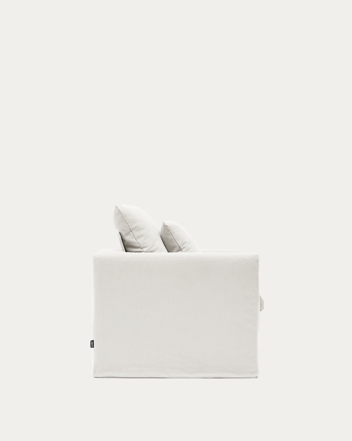 Poltrona sfoderabile Nora con cuscino in lino e cotone écru 92 cm