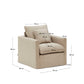 Poltrona sfoderabile Nora con cuscino in lino e cotone taupe 92 cm