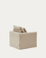 Poltrona sfoderabile Nora con cuscino in lino e cotone taupe 92 cm