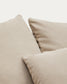 Poltrona sfoderabile Nora con cuscino in lino e cotone taupe 140 cm