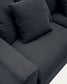 Divano sfoderabile Nora 3 posti con cuscini in lino e cotone grigio antracite 240 cm