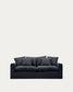 Divano sfoderabile Nora 3 posti con cuscini in lino e cotone grigio antracite 240 cm