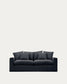 Divano sfoderabile Nora 3 posti con cuscini in lino e cotone grigio antracite 240 cm