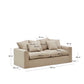 Divano sfoderabile Nora 3 posti con cuscini in lino e cotone taupe 240 cm