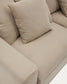 Divano sfoderabile Nora 3 posti con cuscini in lino e cotone taupe 240 cm