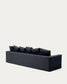 Divano sfoderabile Nora 4 posti con cuscini in lino e cotone grigio antracite 340 cm