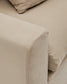 Divano sfoderabile Nora 4 posti con cuscini in lino e cotone taupe 340 cm