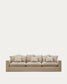 Divano sfoderabile Nora 4 posti con cuscini in lino e cotone taupe 340 cm