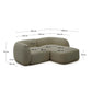 Divano modulare Martina 2 posti in ciniglia con chaise longue destra verde 230 cm