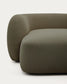 Divano modulare Martina 2 posti in ciniglia con chaise longue destra verde 230 cm