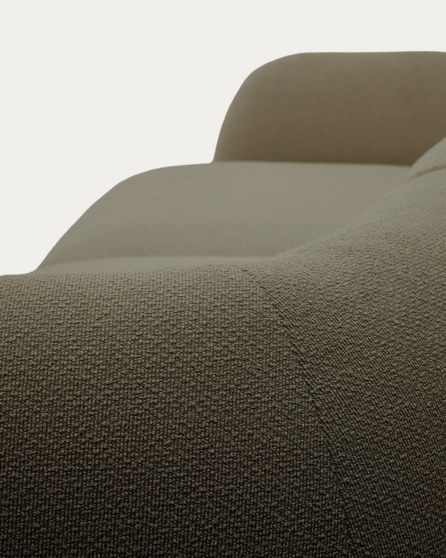 Divano modulare Martina 2 posti in ciniglia con chaise longue destra verde 230 cm