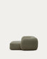 Divano modulare Martina 2 posti in ciniglia con chaise longue destra verde 230 cm